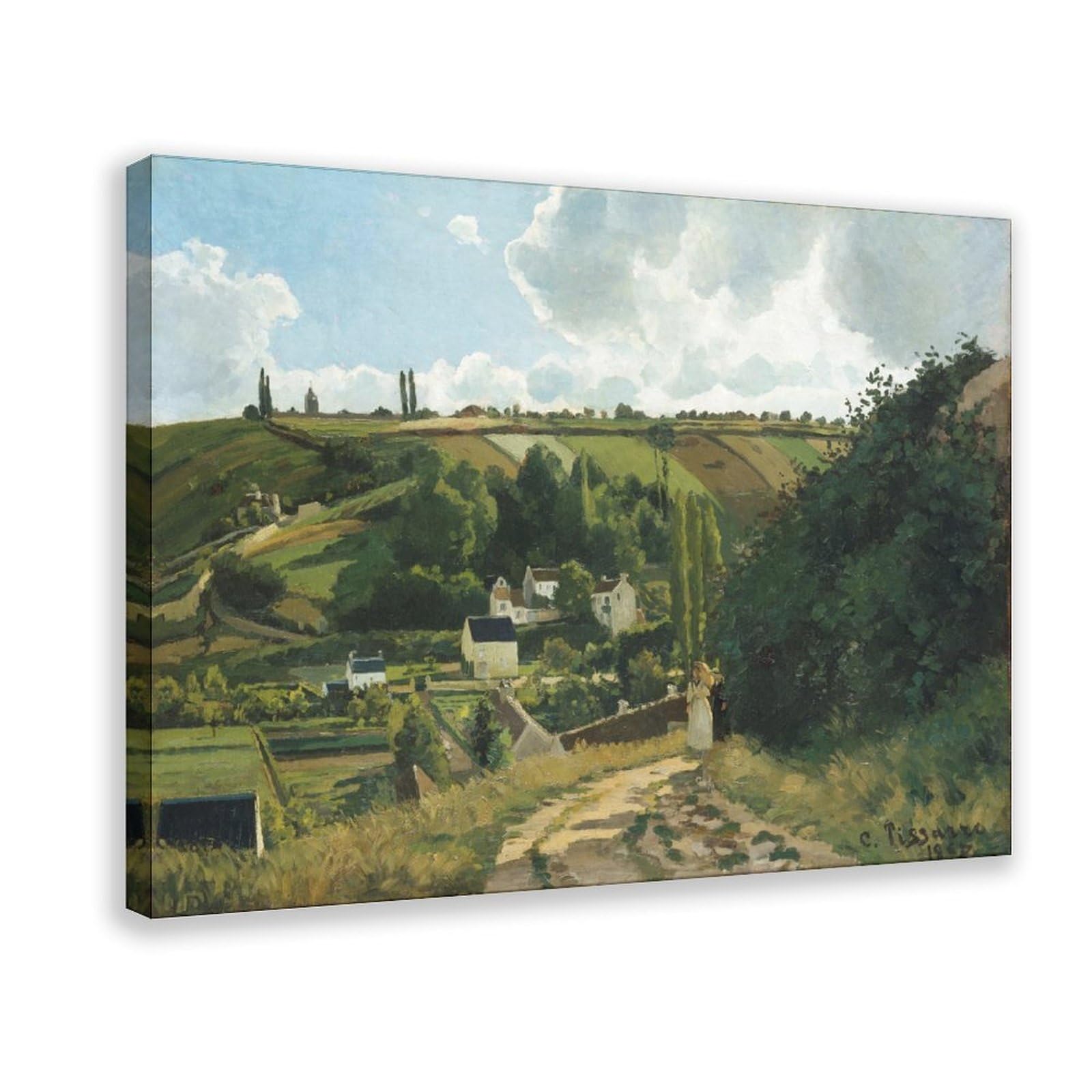 DFJyjFGJJ Jalais Hill Pontoise by Camille Pissarro Vintage Poster Impressionism Modern Art Canvas Poster Wall Art Bedroom Decor Office Room Kitchen Gift 16" L X 24" W