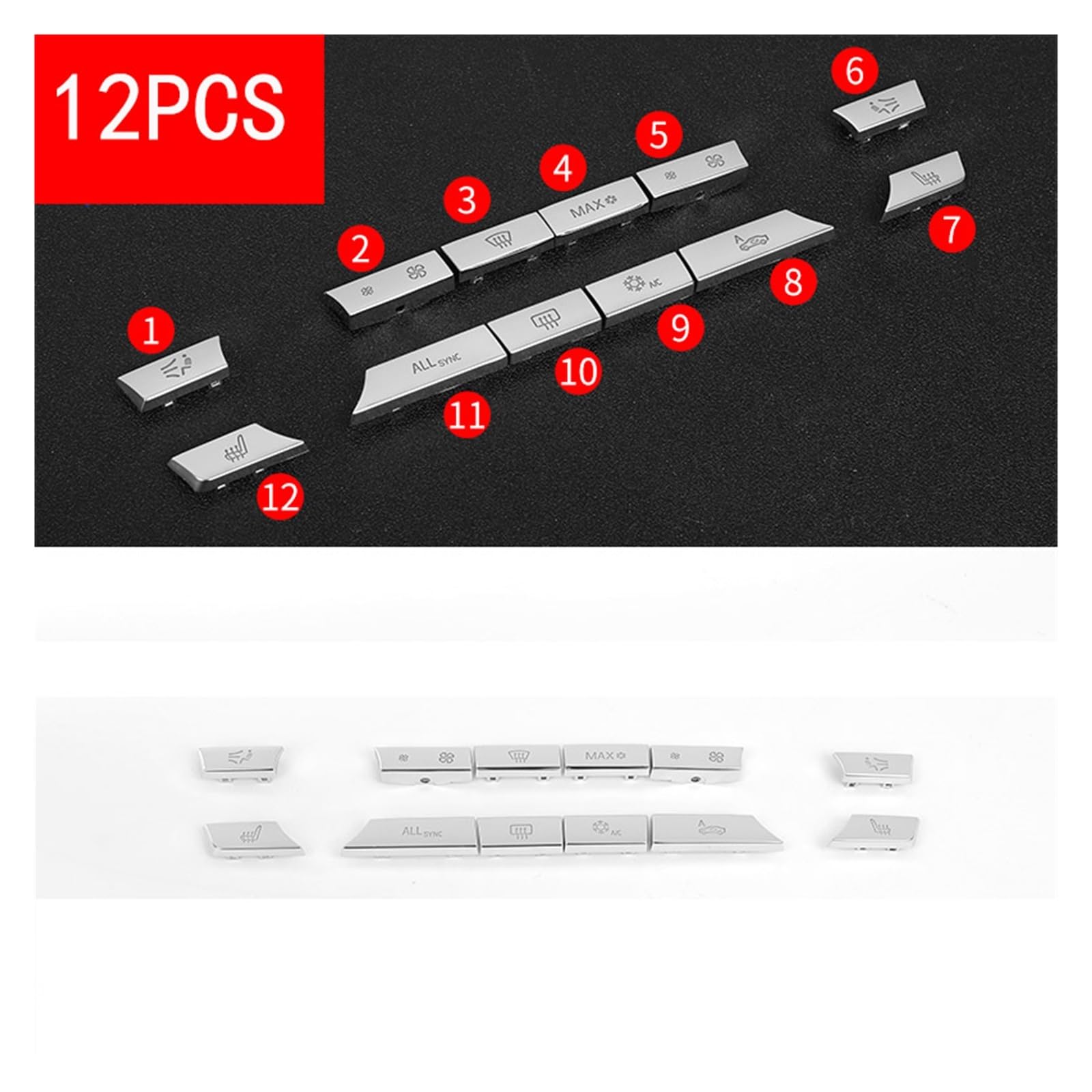 Garniture Chromée ABS Pour Boutons De Console BMW Série 5/6/7 F10 F07 (2011-2017) - Conduite à Gauche - 2 Pièces