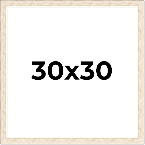 Marco de madera para fotografía 30 x 30, Blanco rústico, 30x30