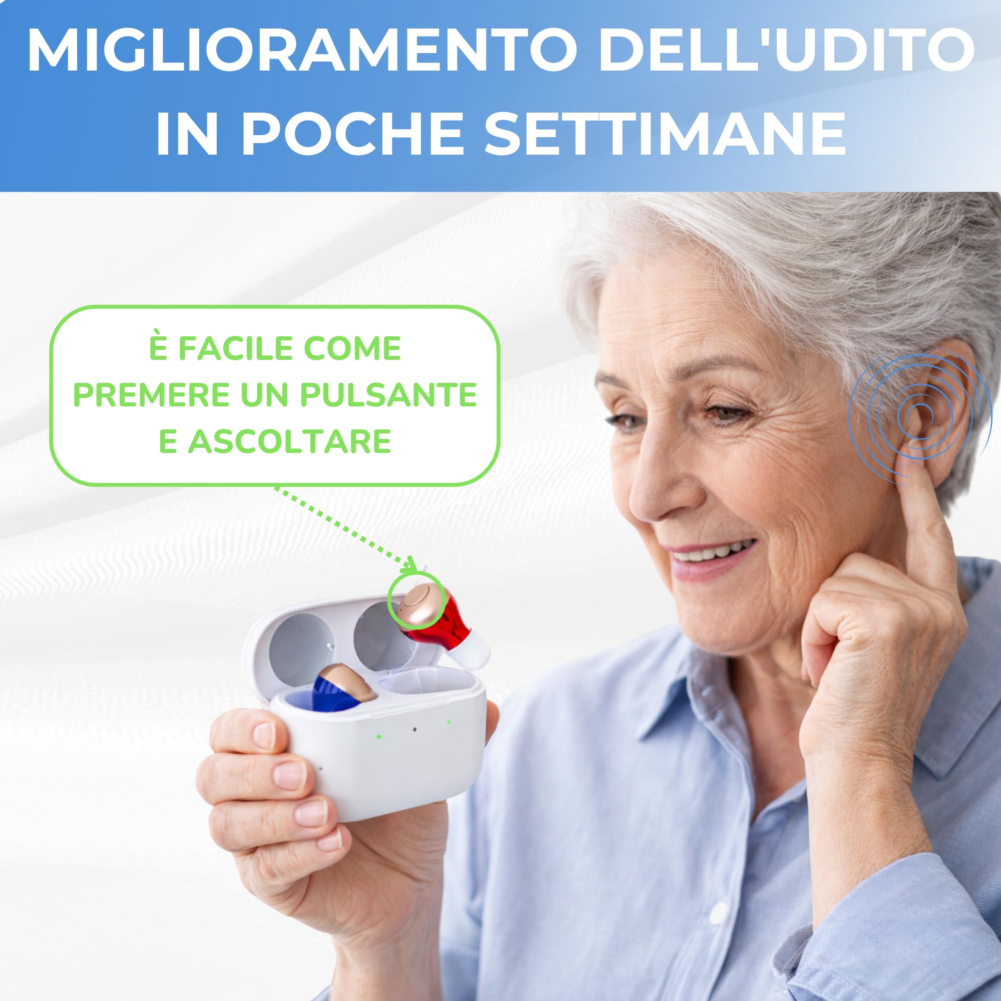 Dispositivo Acustico Ricaricabile | Amplificatore Suono Personale CIC