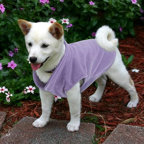 Miniatura 4 de FUAMEY Chaleco de forro polar para perro, sudadera cálida y elástica para cachorros, abrigo de cuello alto, chaqueta de invierno para perro con