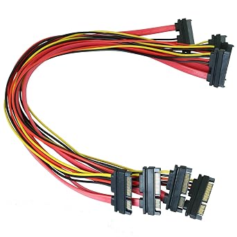 4PCS 50cm SATA 22 Pin Female to SATA7+15 Pin Male Data Power Combo Extension Cable
