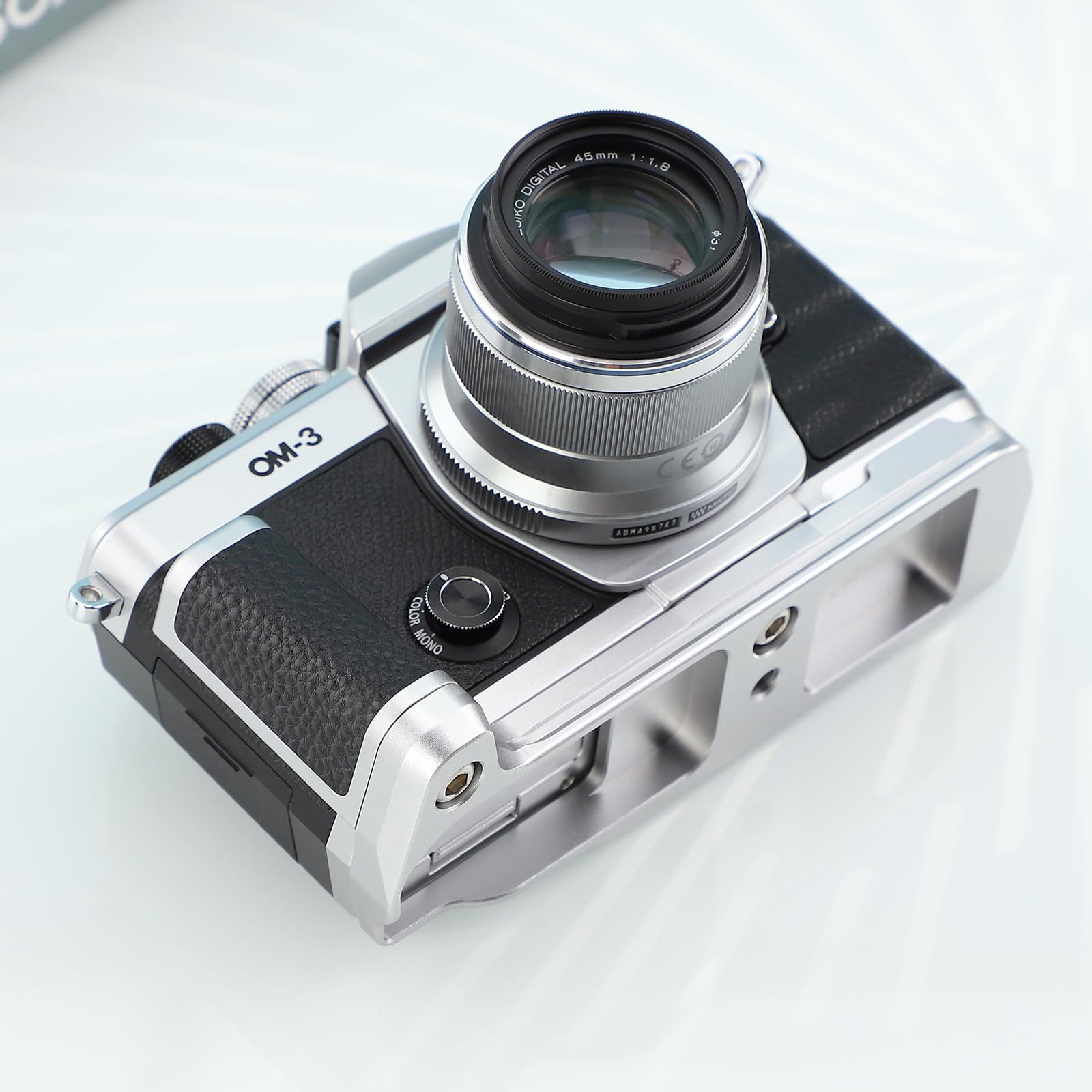 Haoge Uchwyt do aparatu OM SYSTEM OM-3, uchwyt L pasuje do Arca Swiss Kirk RRS Benro Quick Release Plate, HG-OM3-S