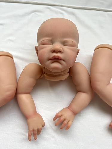 Miniatura 3 de iCradle Kit de muñecas Reborn Baby DIY ya pintadas Augest de 20 pulgadas, simulación de vinilo de silicona, kit en blanco, accesorios de bricolaje