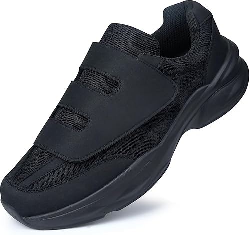 Ortho+rest Zapatos para caminar diabéticos para hombre, zapatos hinchados con cierre ajustable