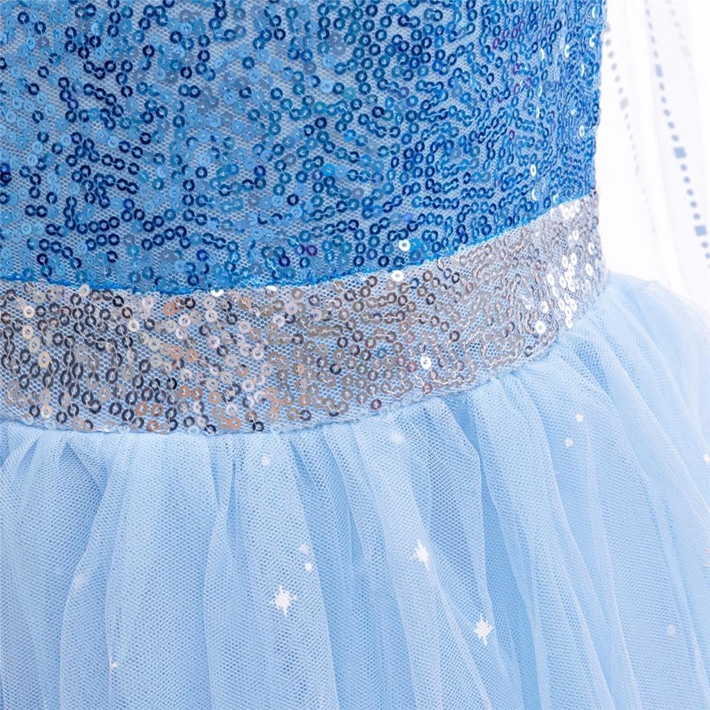 Dressy Daisy Toddler Little Girls Ice Princess Snow Queen Halloween Birthday Christmas Dress Up Costume with Cape Size 3T-12 - Image 5