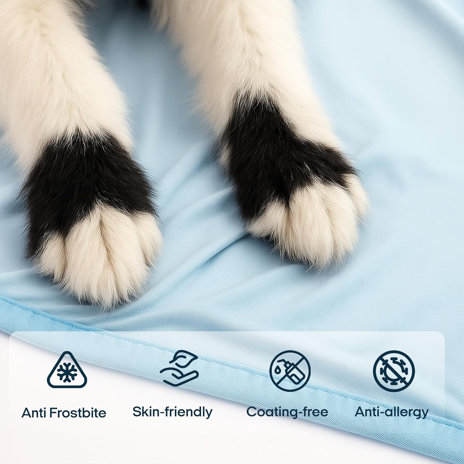 Zonli Premium Cooling Blanket for Dogs-Lightweight Fluffy Pet Throw & Bed Cover,Cooling Mat for Dogs,Cats&Puppies - Breathable,Durable Summer Blanket-Oversized 39"×55" Pet Pad, Machine Washable (Blue) - Image 5