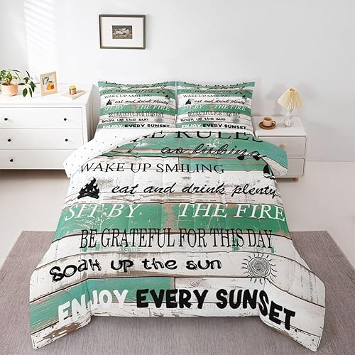 Miniatura 14 de Erosebridal Juego de edredón costero oceánico, juego de edredón de ancla náutica, juego de ropa de cama tamaño individual, juego de ropa de cama con