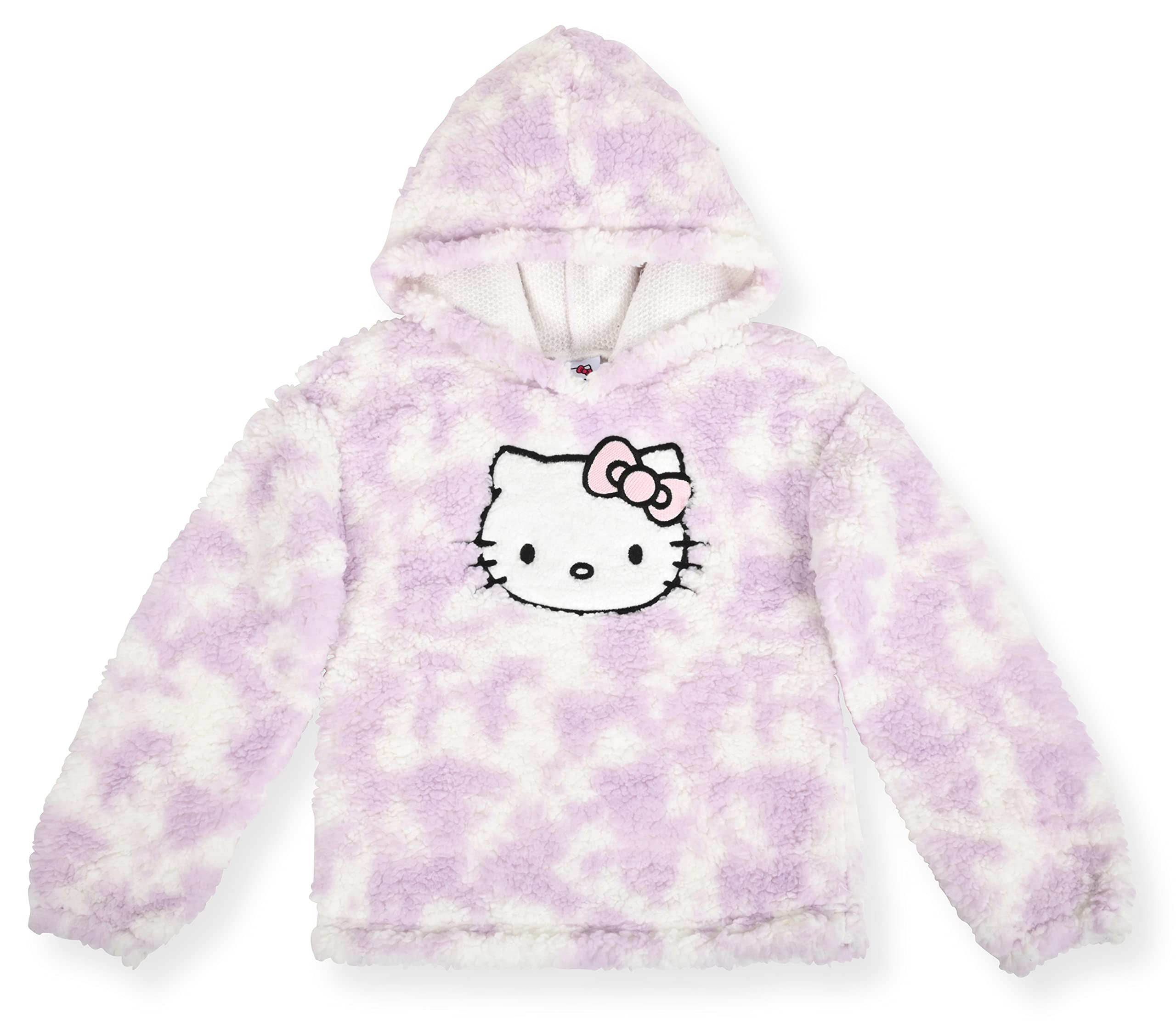 Hello Kitty Sherpa - Set di 2 leggings con cappuccio in pile per ragazze – Felpa con cappuccio e leggings – Abbigliamento per bambini piccoli e piccoli (lavanda, lavanda, 6X