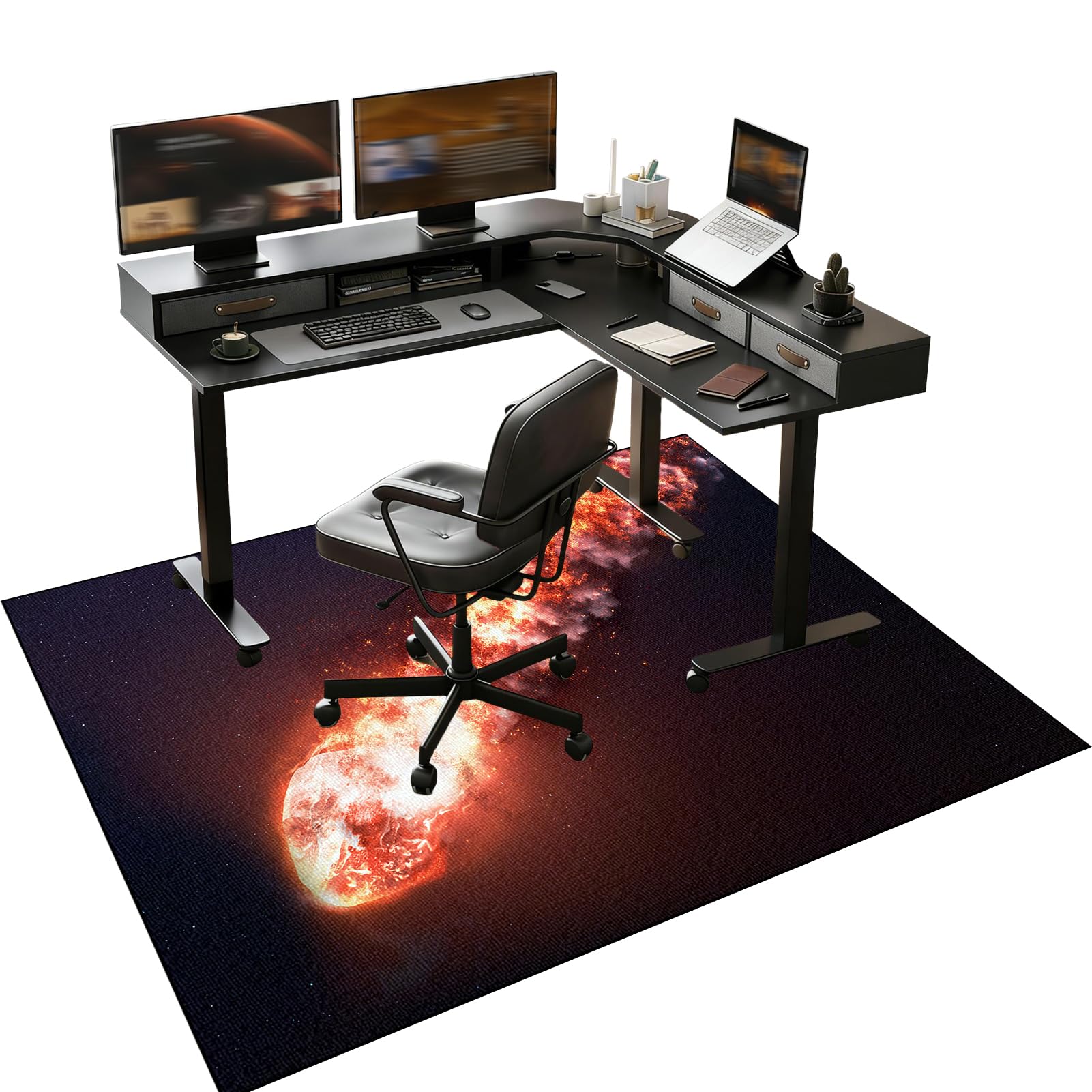 Tapis Protection de Sol Chaise Bureau, Tapis de Chaise Gaming Tapis Protège-Sol Antidérapant Protège Le Sol, Tapis de Sol pour Fauteuil, Tapis de Sol Bureau Tissu, Tapis Chaise de Bureau 120 x 160 cm