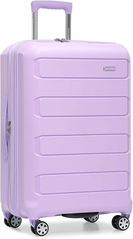 Traveler's Choice Pagosa Hardshell Expandable Luggage with Spinner Wheels, Lavender, 27-Inch Medium