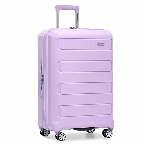Traveler's Choice Pagosa Indestructible Hardshell Expandable Spinner Luggage, Lavender, 26-Inch Medium - 26-Inch Medium - Lavender