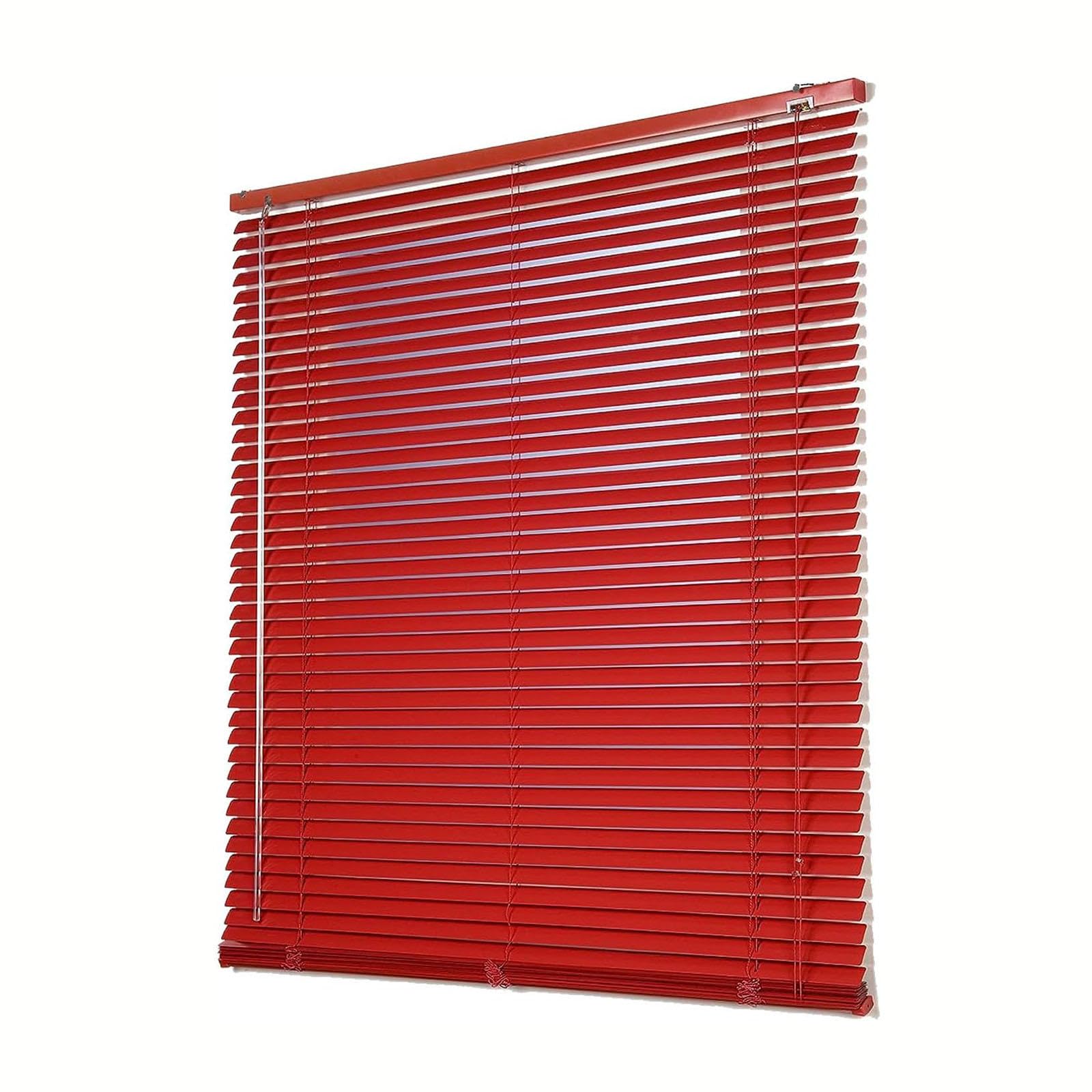 Suwooy W×H Venetian Blinds Red 50/60/70/80/90/100/115/120Cm Wide,Metal Aluminium Venetian Blinds For Windows,25Mm Slats Shutters,Blackout/Sunscreen Horizontal Blinds,Privacy Curtains,-50×150Cm(20*59In)