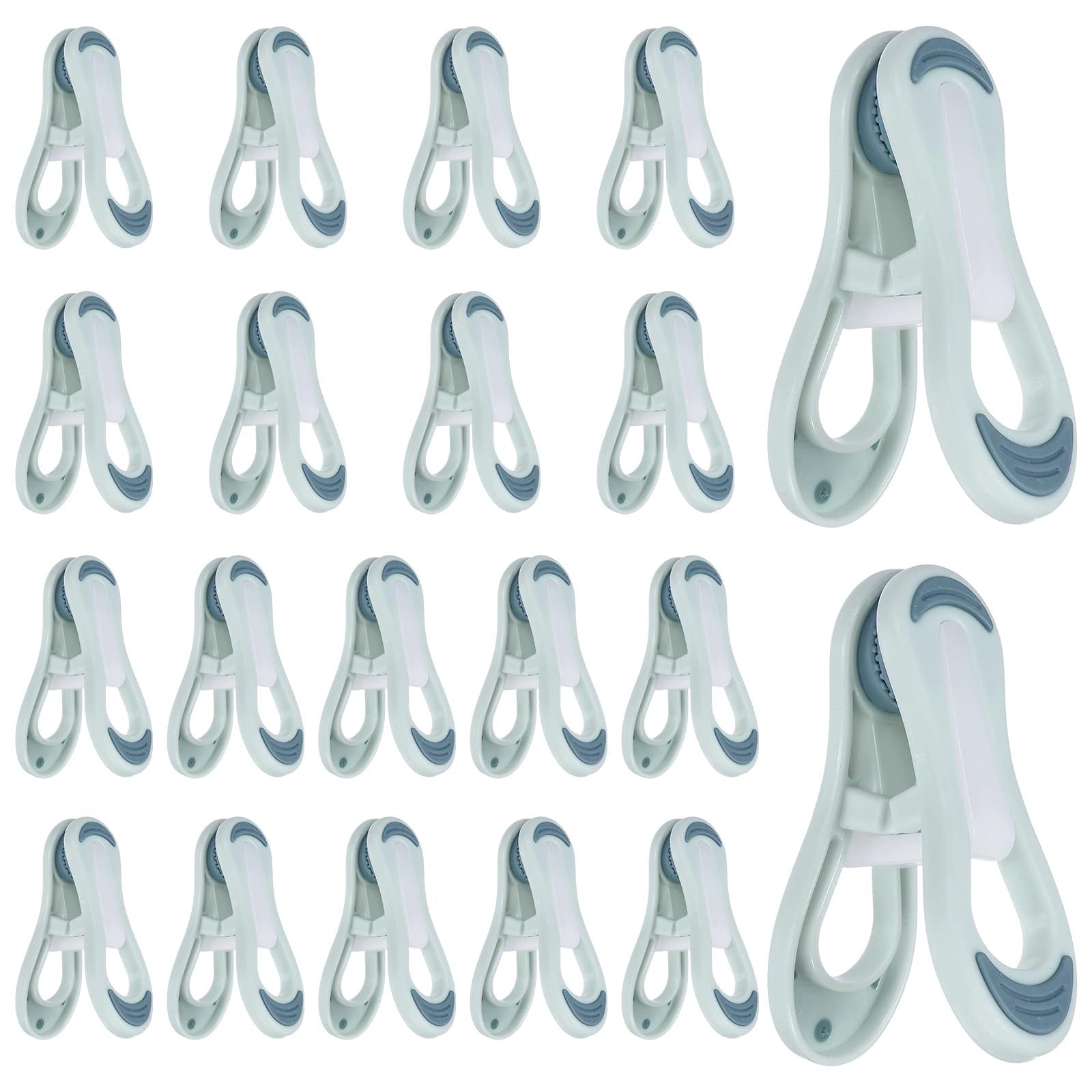 uxcell Lot de 20 pinces à linge en plastique multi-usages pour emballage alimentaire, pinces à linge à ressort, coupe-vent et antidérapantes, adaptées pour le séchage des serviettes et la coupe de