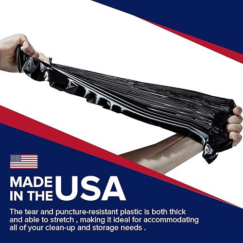 Miniatura 4 de Bolsas de basura grandes de 45 a 50 galones de alta resistencia  38 x 46  3 milsBolsas negras gruesas Grabag - Cocina, patio, restaurante,