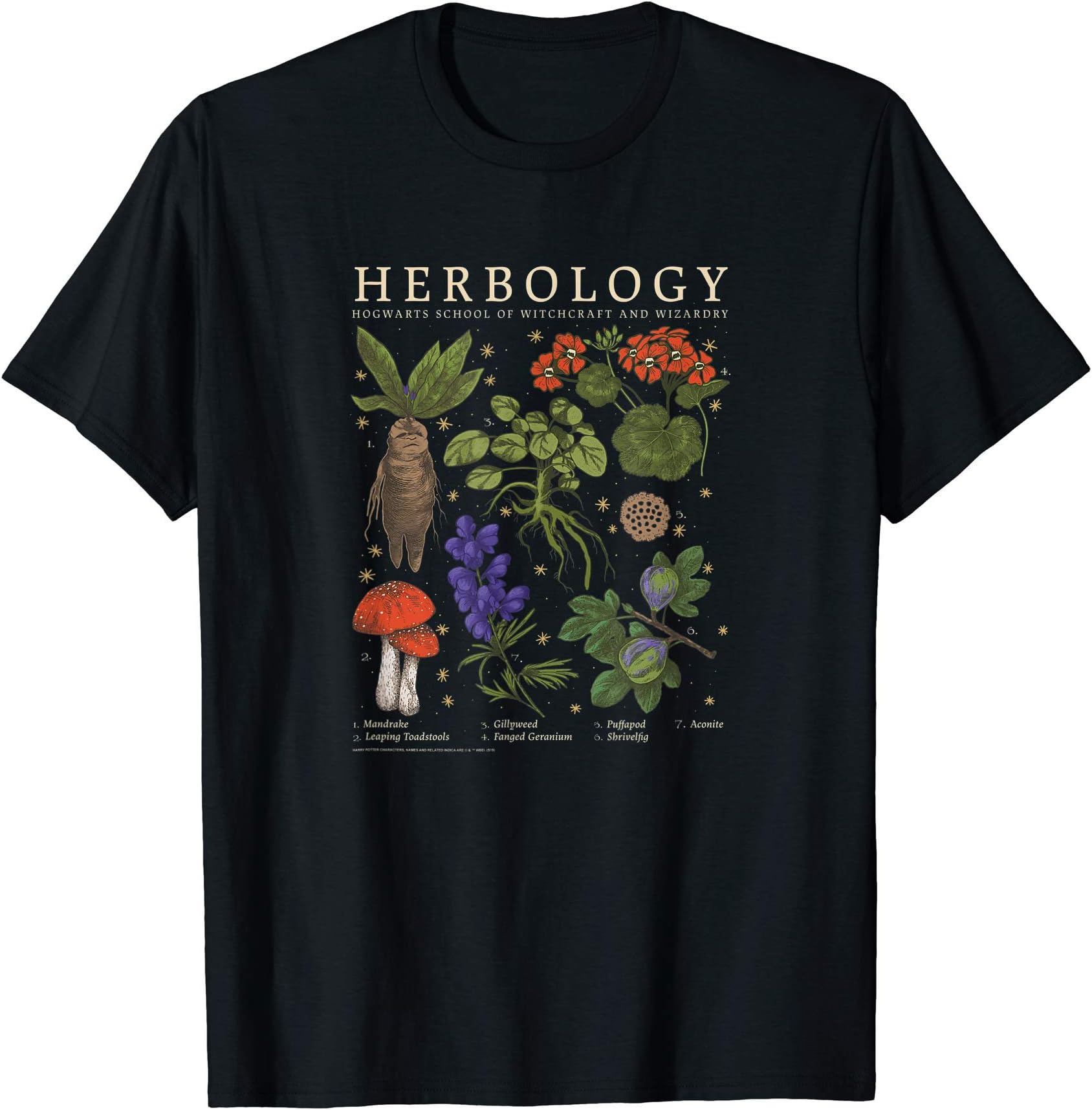 Harry PotterHerbology Herb Reference Grid T-Shirt