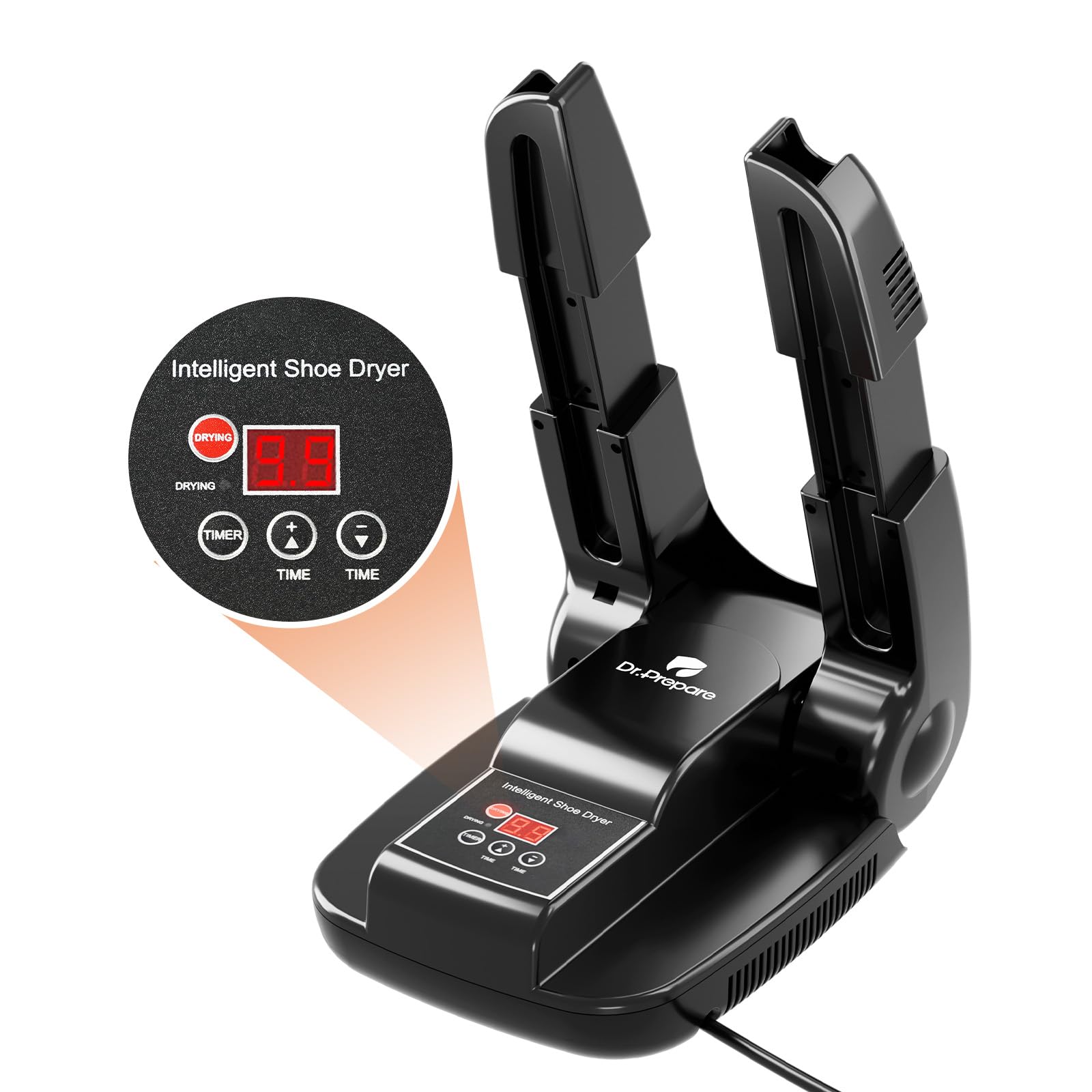 DR.PREPARE Asciuga Scarpe Elettrico Asciugascarpe con Ventilazione Asciuga Stivali Asciuga Scarponi in Modo Veloce con Timer per Scarpe da Calcio Scarponi da Sci Calzini Cappelli