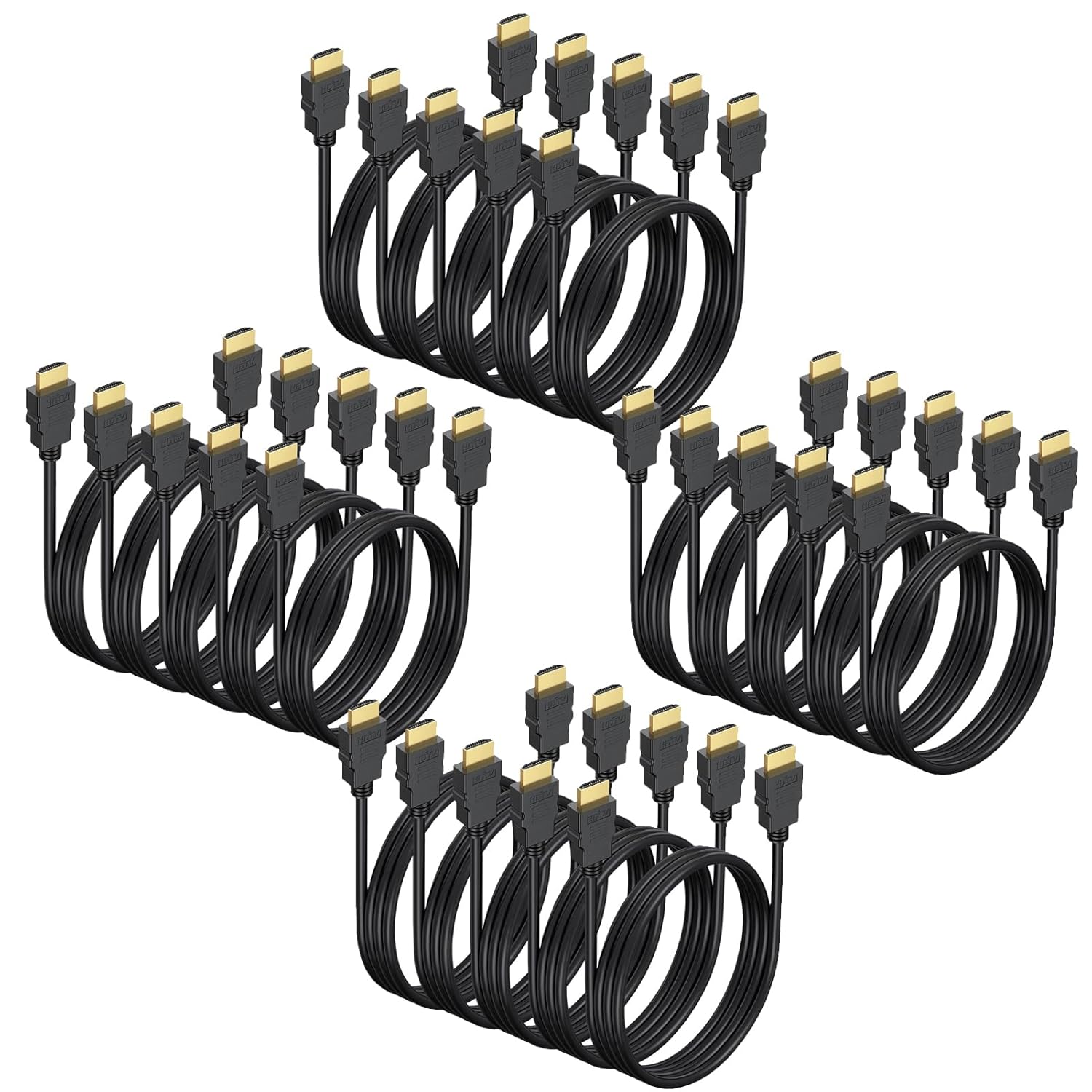 6.6FT HDMI Cable 20-Pack, Shielded 4K HDMI Cord, Gold-Plated HDMI to HDMI Cable 120Hz ARC&CL3 Rated, HDCP 2.2, 3D HDR| for Docking Station, PC,Monitor, Switch, Splitter, PS5, PS4, Xbox, TV, Soundbar