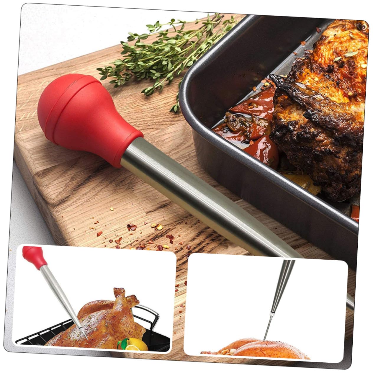 LABRIMP Turkey Basting Kit Meat Injector for Grilled Meat Seasoning Injection Tool Kitchen Gadget for Home