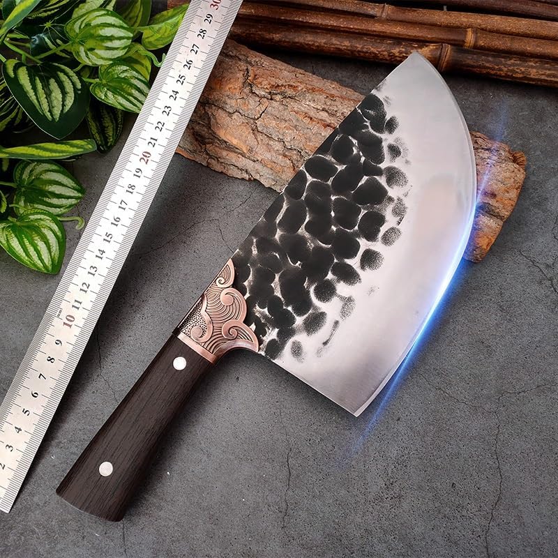 Meat Cleaver,Cleaver Knife 8 Inch Forged Kitchen Knife Sheep Beef Pig Boning Butcher Knife Chef Knife Peeling Slicing Cleaver Meat Vegetable