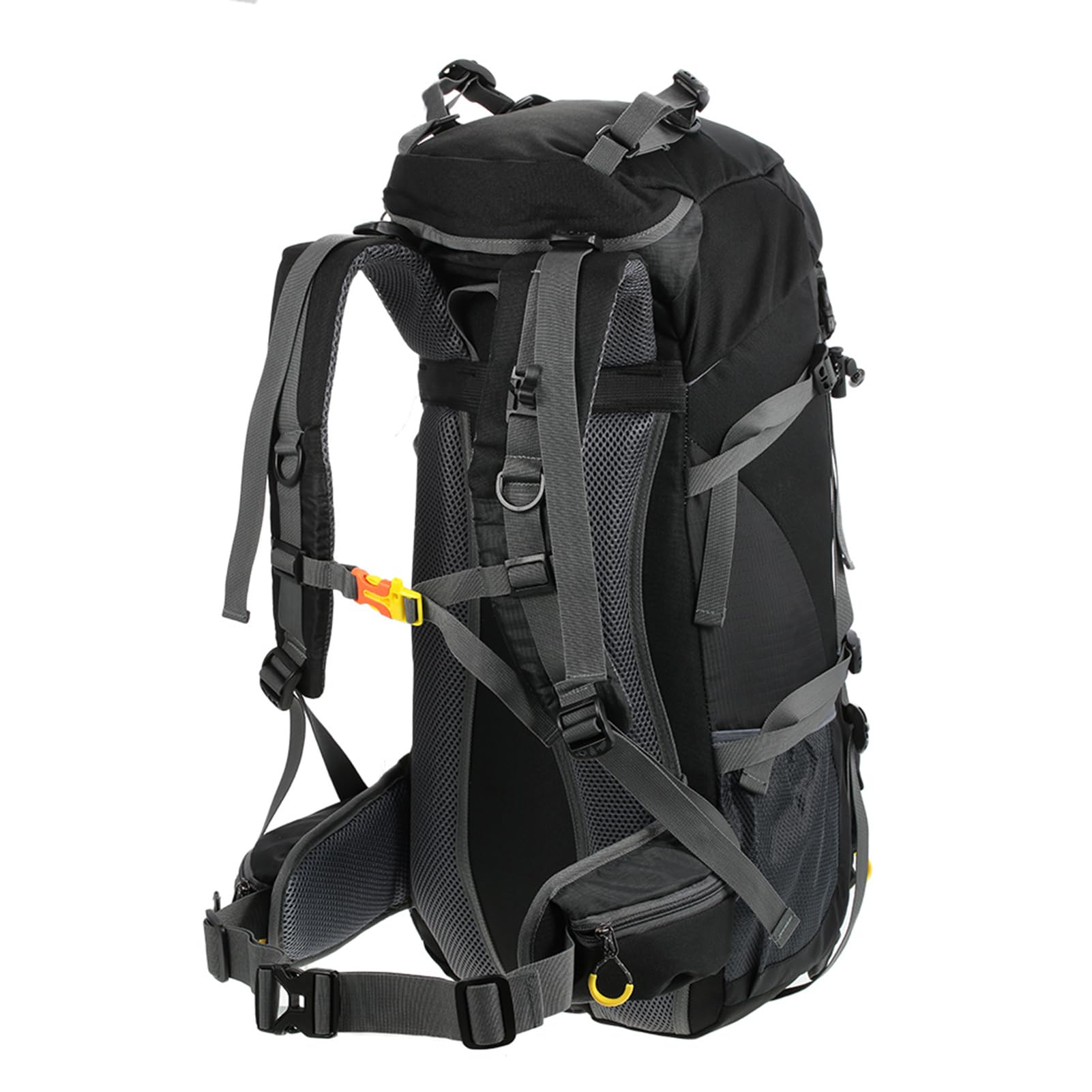 50L Wasserabweisender Kletterrucksack für Camping, mit Regenschutz, Unisex, Schwarz, 60 X 30 X 20 Cm