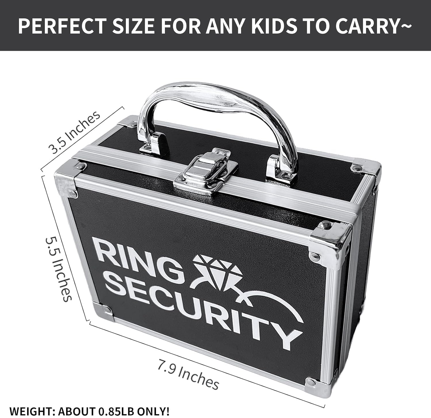 Ring Security Wedding Ring Bearer Briefcase Gift, 6PCS Ring Box with Badge, Bow Tie, Sun Glasses, Earpiece & Mission Card Special Agent Security for Wedding Proposal Outfit Cosplay