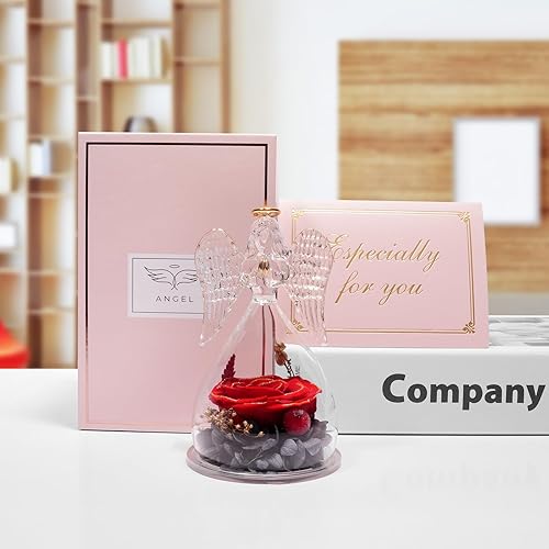 Miniatura 4 de Miofula Regalos de rosas preservadas para mujeres, figuras de ángel para siempre, regalos de cumpleaños de rosas reales para mamá, abuela, esposa,