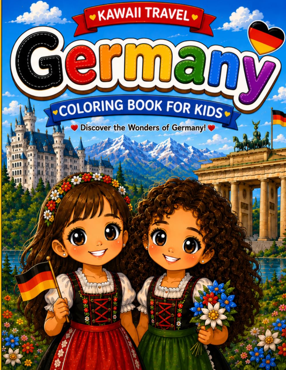 Germany Travel Coloring Book for Kids: Discover the Wonders of Germany with Cute Kawaii Characters, Famous Landmarks, Traditional Foods, Animals, and ... for Kids Ages 3-7 (kawaii travel Adventures)