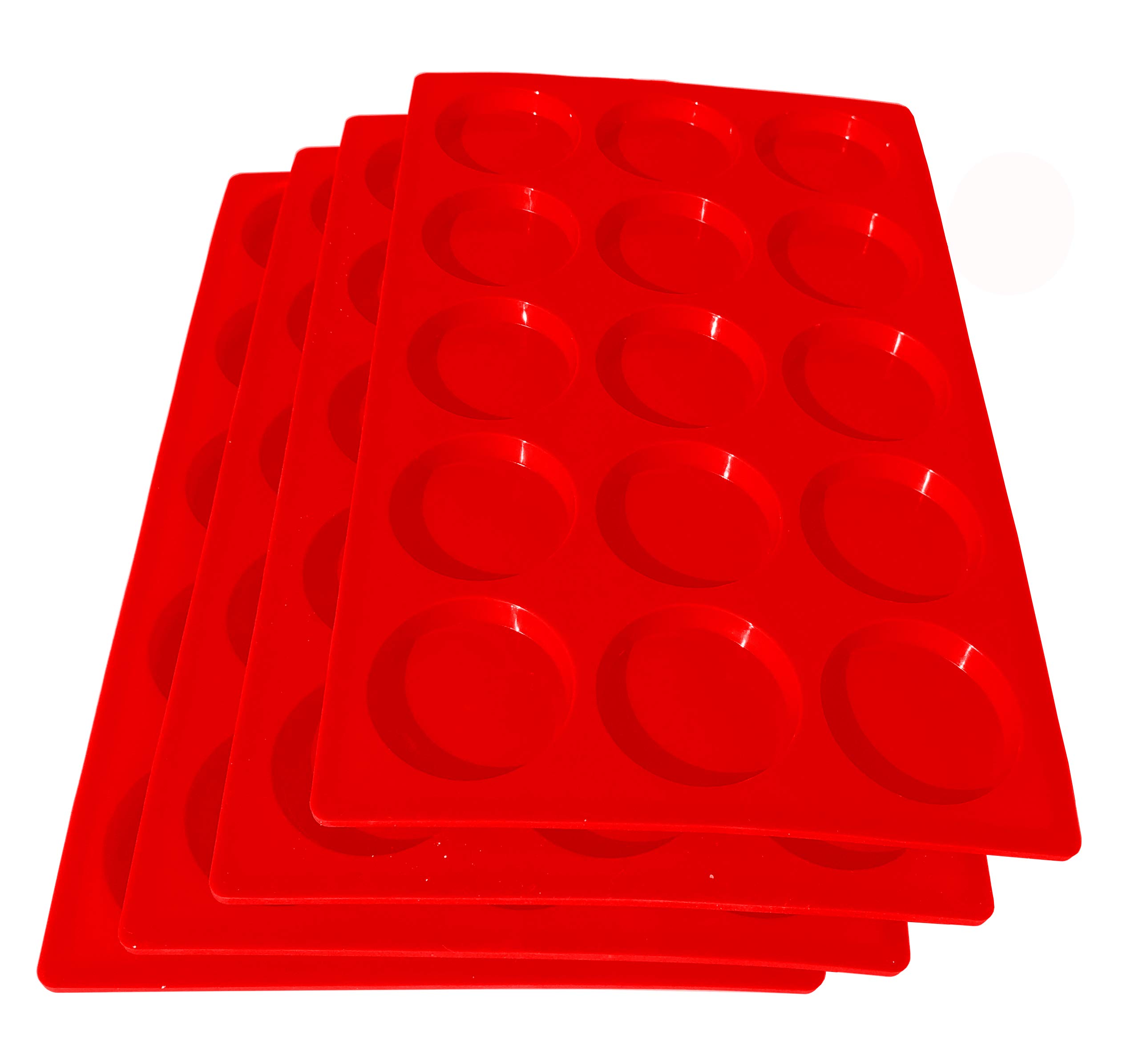 M. Gastro Kitchens 4 Pcs Set of 15 Cavity Mini Muffin Top Baking Pan, Brownies, Keto Cheese Crisps, 2