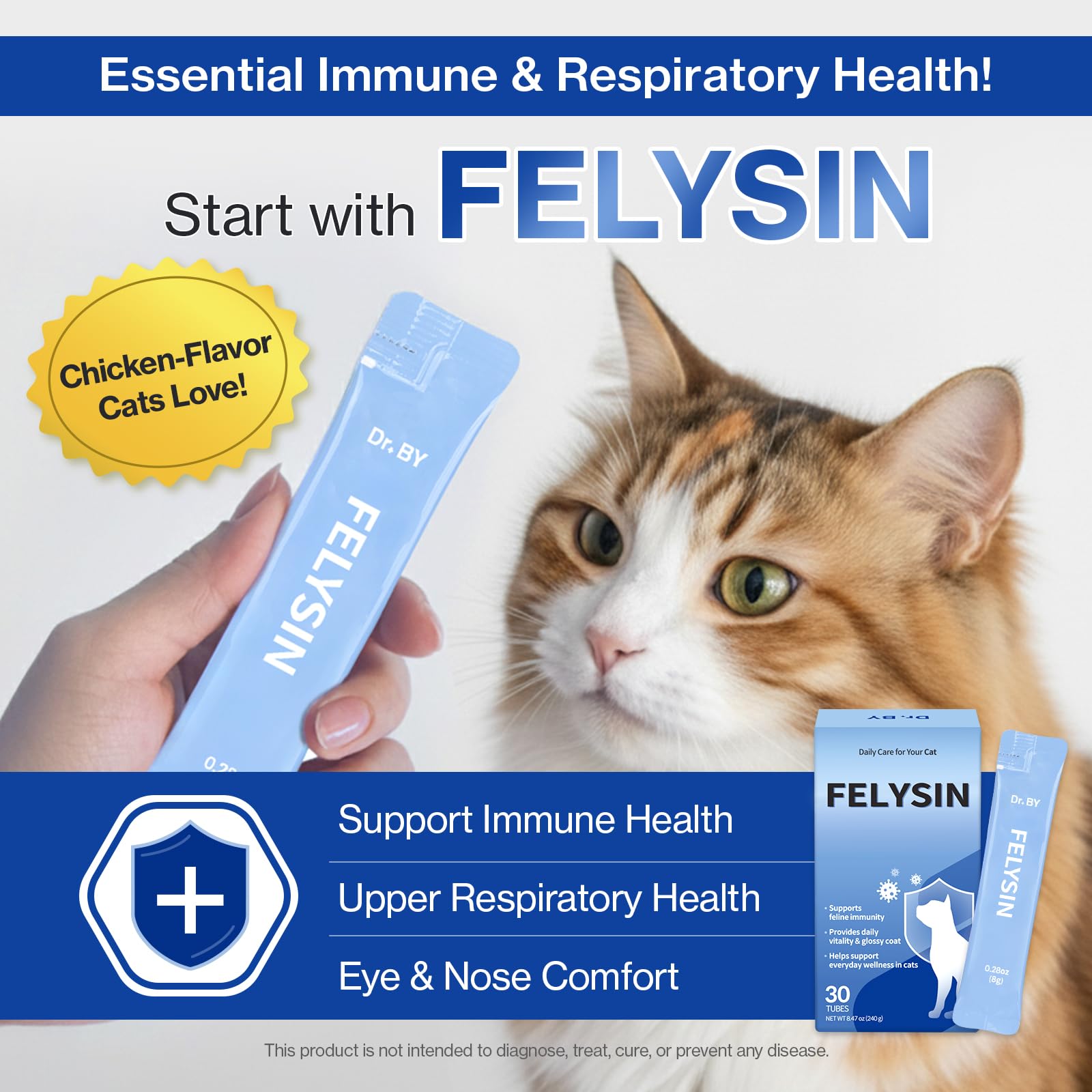 Doctor By FELYSIN L-Lysine for Cats Lickable Immune Support Supplement Allergy Relief, Sneezing, Runny Nose, Cold, Watery Eyes Respiratory Health with Beta-Glucan & Taurine – 30 Individually Packaged — Amazon image 3