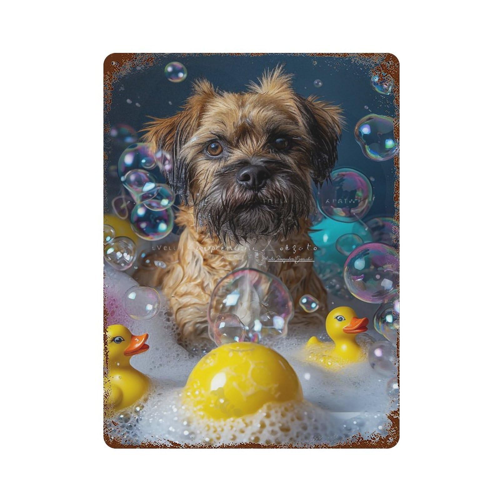 Garage Style Border Terrier Dog Vintage Rust Metal Sign 15.7"x11.8", Retro Wall Decor for Bar And Workshop