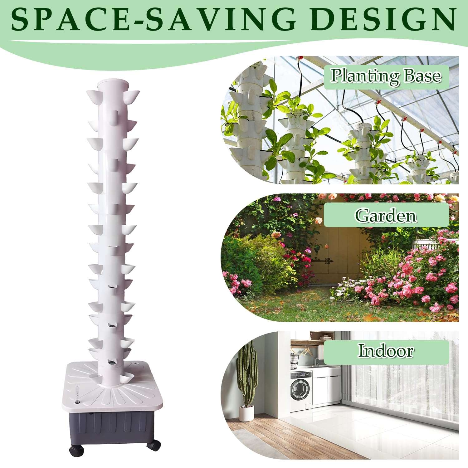 Torre hidropónica para 45 Plantas, Torre de Cultivo Vertical, Kit de Sistema de Cultivo Vertical para jardín, Kit de germinación de Interior para Frutas y Verduras