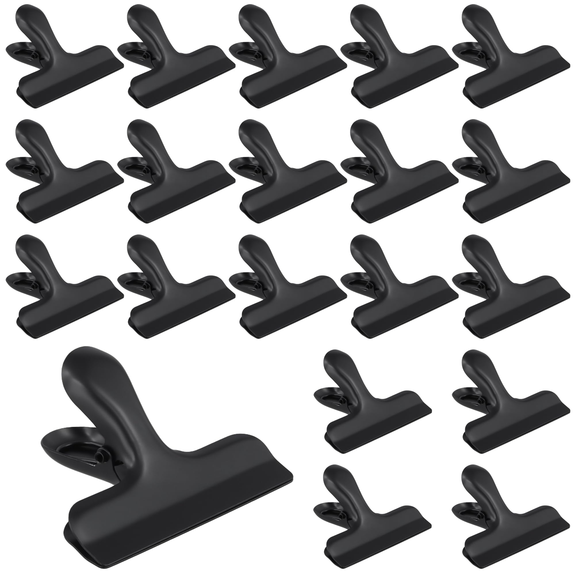 JIAYUET 20 Pack Sealing Clips, 3 Inch Wide Stainless Steel Clips, Food Bag Clips for Snacks, Bread, Coffee, Kitchen