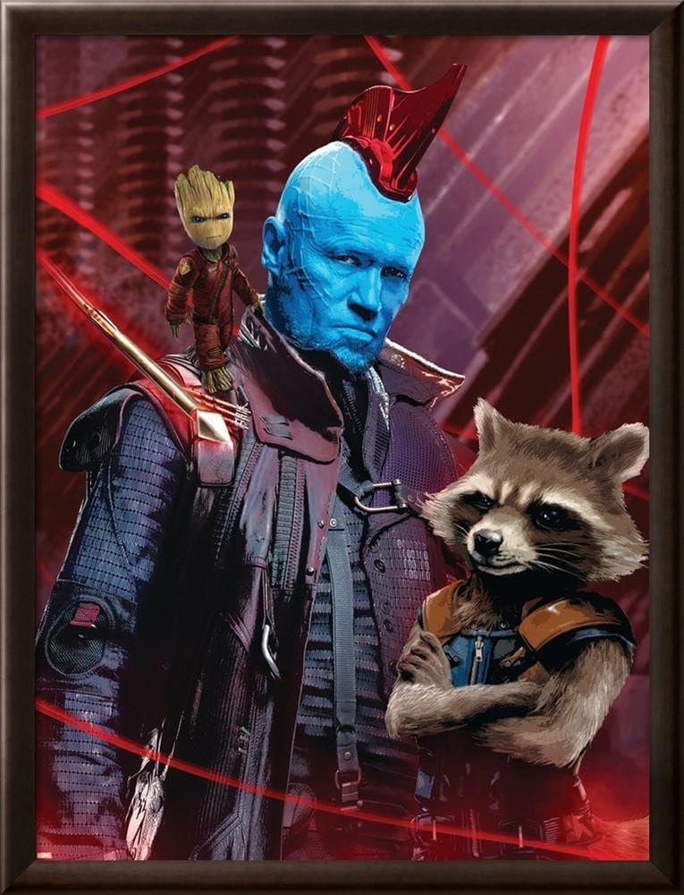 Guardians of The Galaxy: Vol. 2-Groot, Yondu, Rocket Raccoon Framed Poster, Camino Espresso