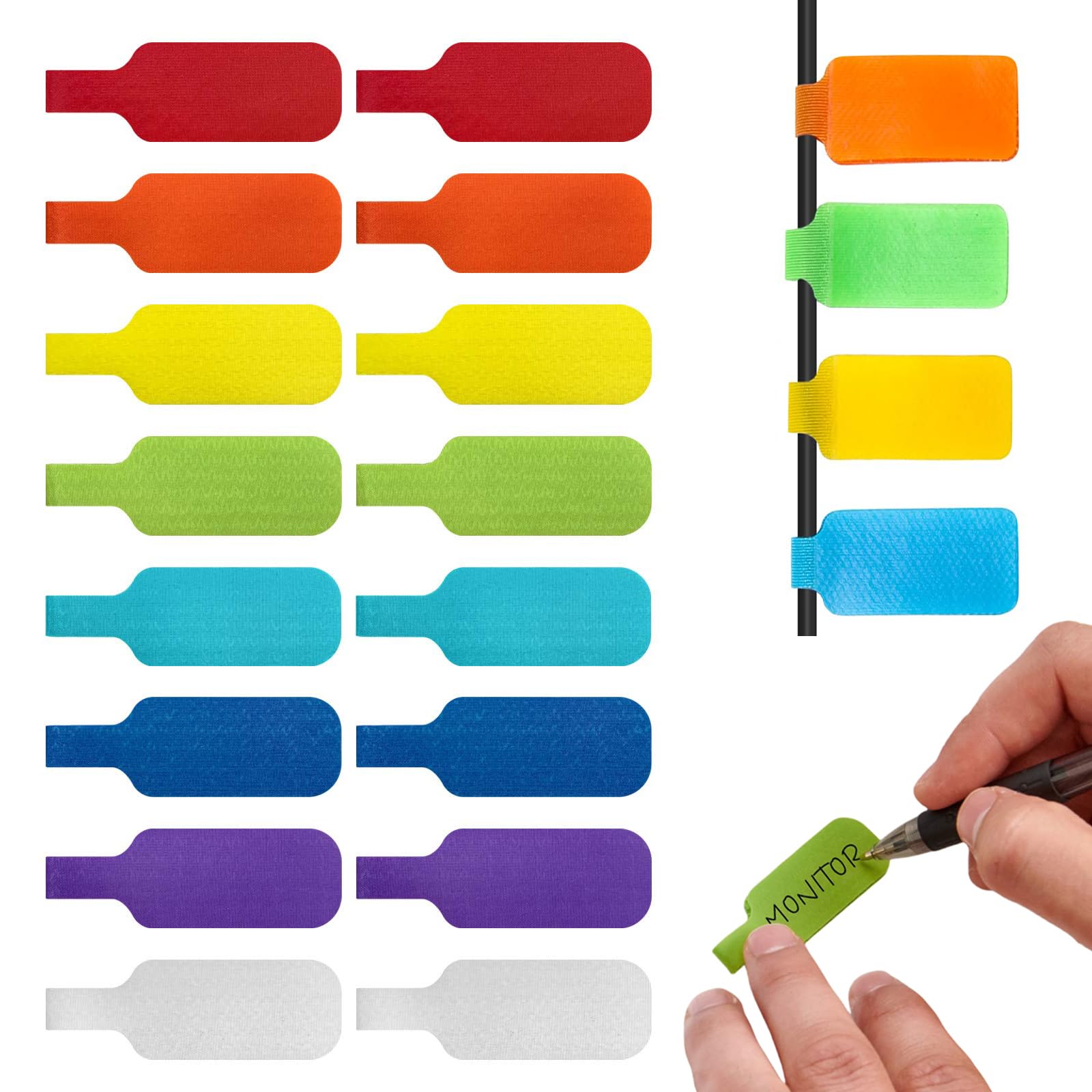 Sample Wire Tags Buy 16PCS Self-Adhesive Identification Cable Tags,Multi-Color Write On ...