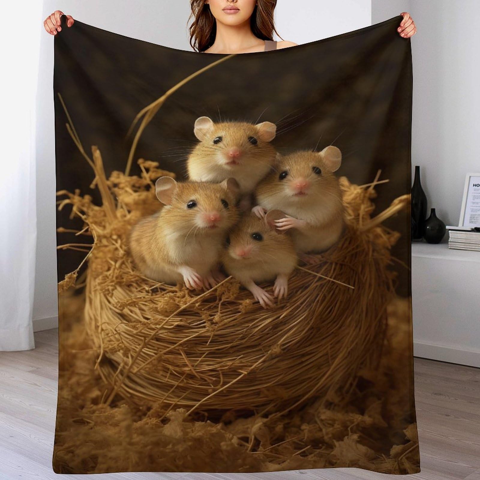 Couverture hamster flanelle plaid enfants et adultes pour canapé lit