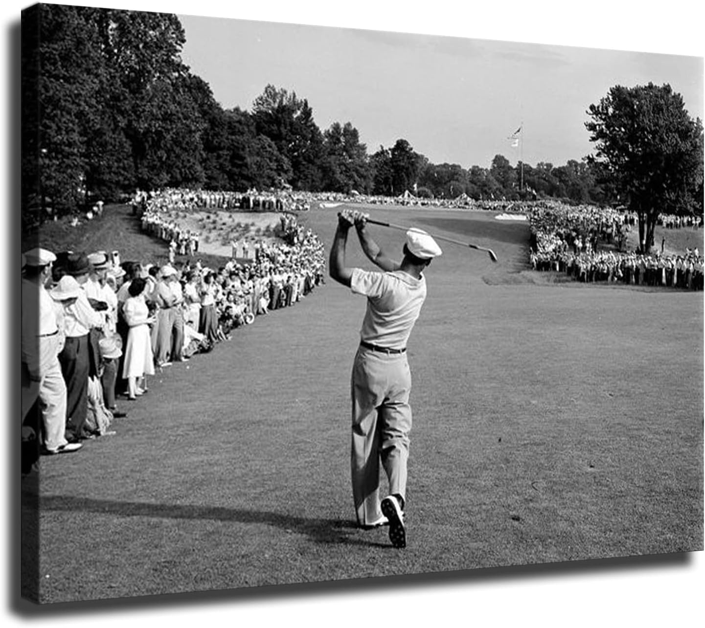 Ben Hogan Famous 1 Iron Golf Shot Poster Canvas Print Wall Art Modern Classroom Kitchen Bedroom Room Aesthetics Decoration Boys Women Gift Unframed and Framed (20x27inch-No Framed)