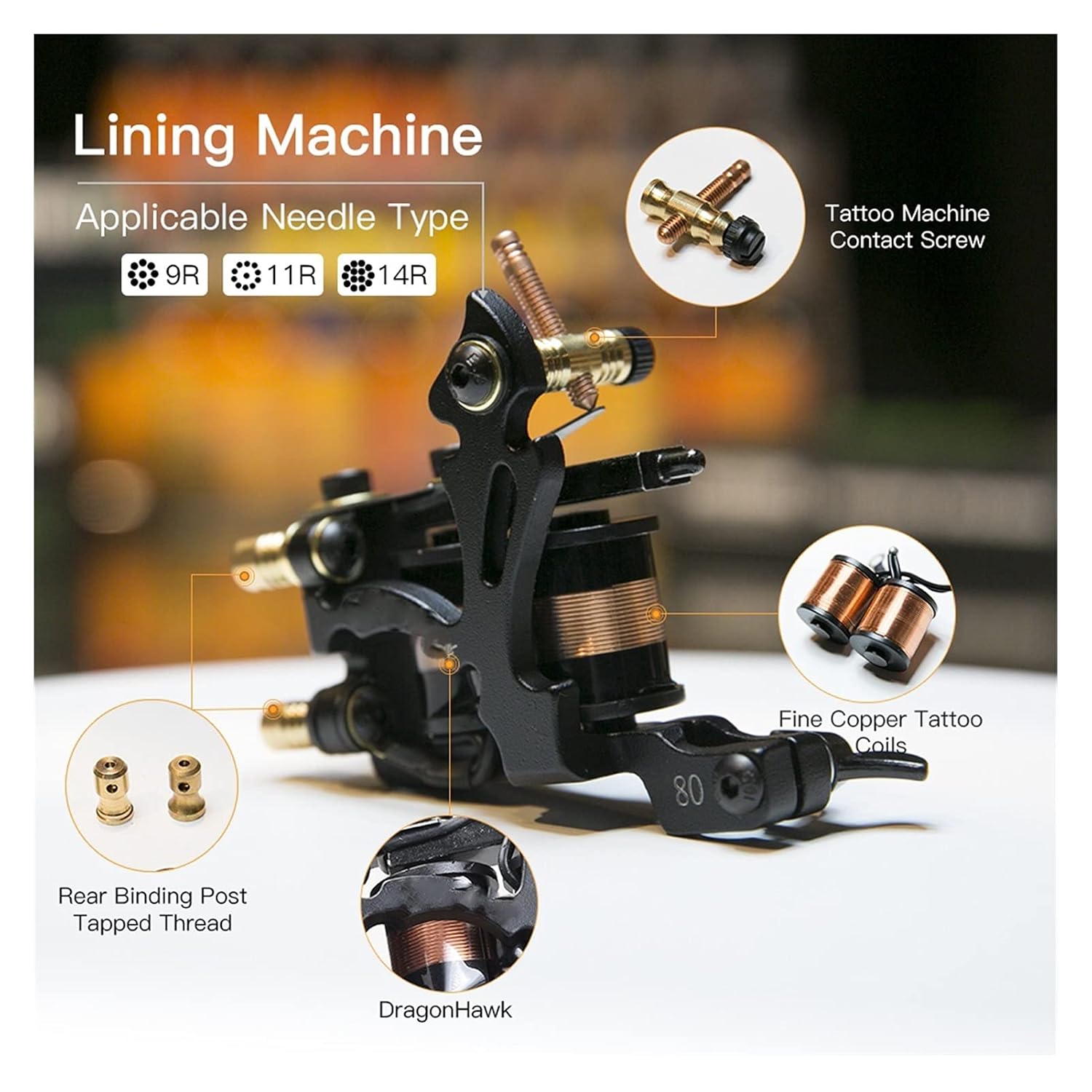 Tattoo Machine Iron Fine Lining Wrap Coils Guns Tattoo Supply(Shading)