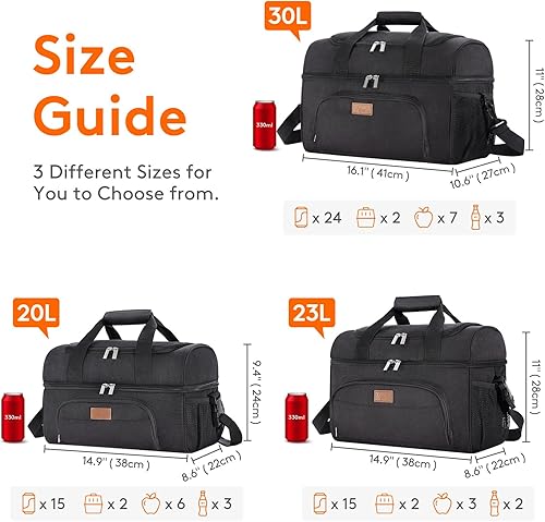 Miniatura 10 de Lifewit Bolsa térmica grande aislada para almuerzo, ligera, portátil, de doble capa, para picnic, playa, trabajo, viaje