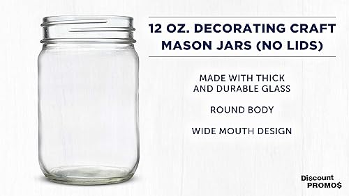 Miniatura 3 de DISCOUNT PROMOS Decorating Mason Jars - Juego de 10 frascos de vidrio para avena durante la noche, dulces, frutas, pepinillos, especias, bebidas,