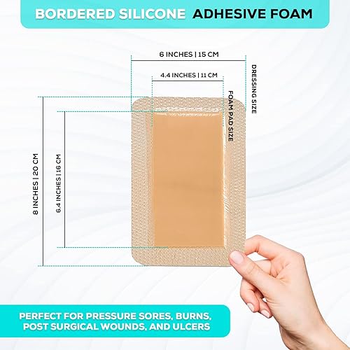Vista 31 de MedVance TM Silicone - Apósito de espuma adhesiva de silicona con bordes, tamaño 3 x 3 pulgadas, (almohadilla de 1.8 x 1.8 pulgadas), caja de 5