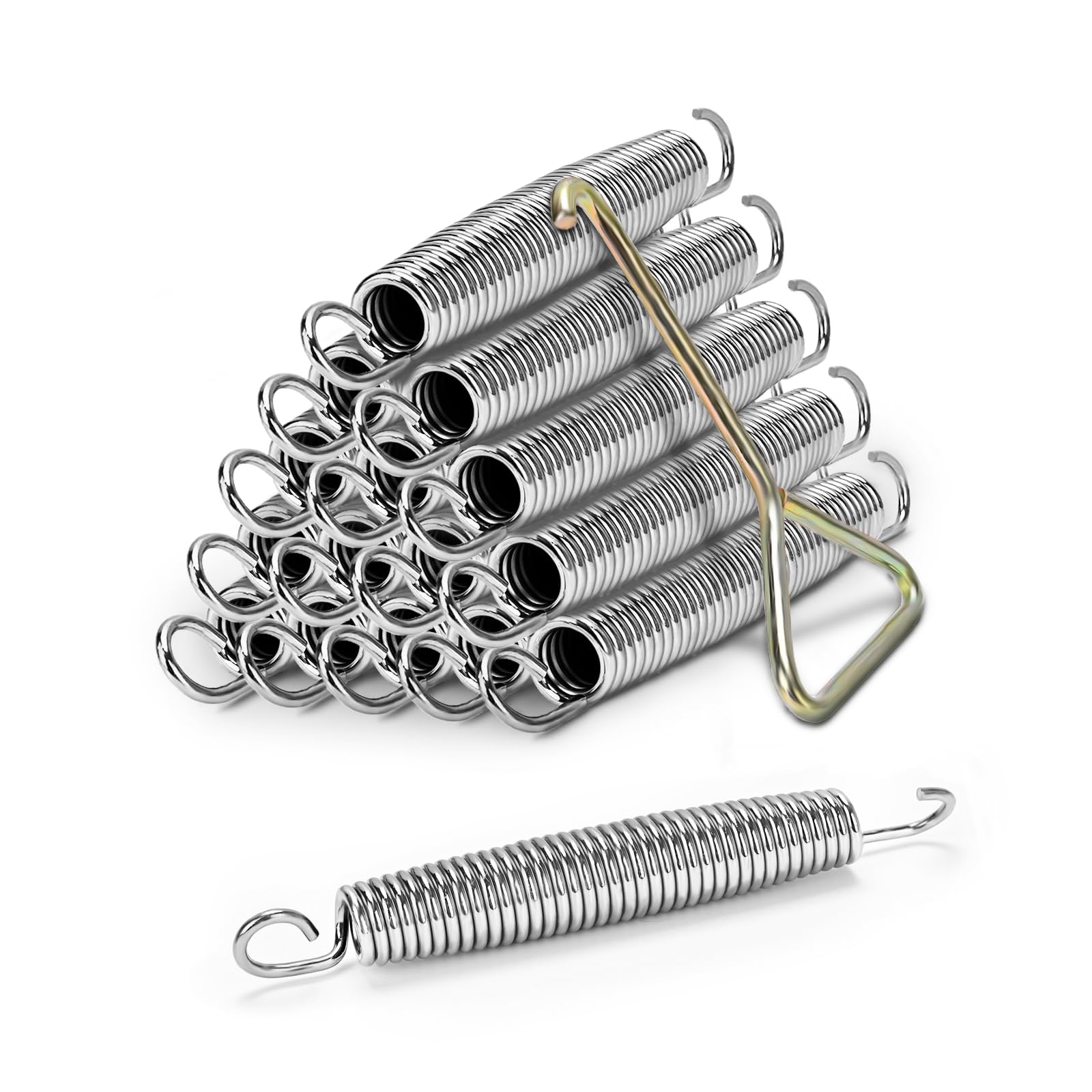 OKUMEYR 5-Pack Torsion Spring Replacement For Cutting Machines – High Elasticity Dual Hook Springs For Sawing Equipment, Dark Grey