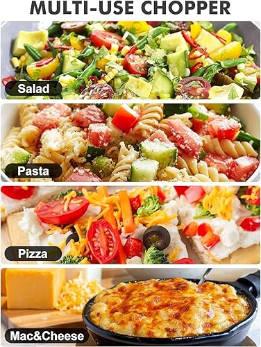 Geedel Vegetable Chopper, Onion Chopper Pro Food Chopper, Kitchen Vegetable Slicer Dicer Cutter Grater, Veggie Chopper with container for Salad Onion Potato Carrot (4 in 1, Red)