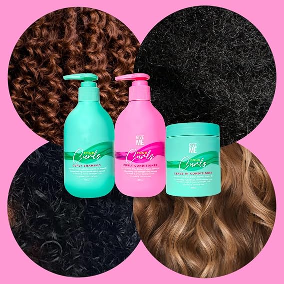 Give Me Cosmetics Four Curls Conditioner, Curly Hair Products, Moisturising Shea Butter, Sulphate and Silicone Free, Naturally Infused with Castor Jojoba and Coconut Oil