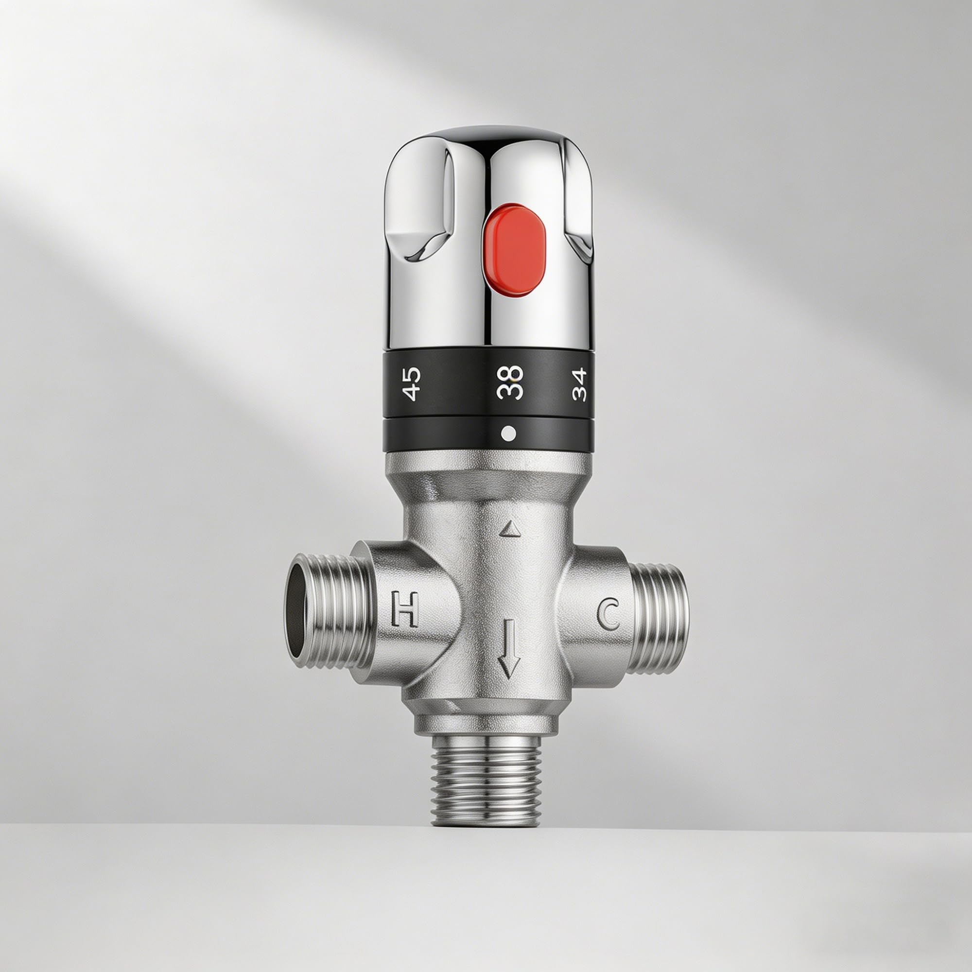 MORADO Mitigeur thermostatique pour système de douche, vanne de contrôle de température de l'eau avec connexions BSP 15 mm, laiton massif, chrome