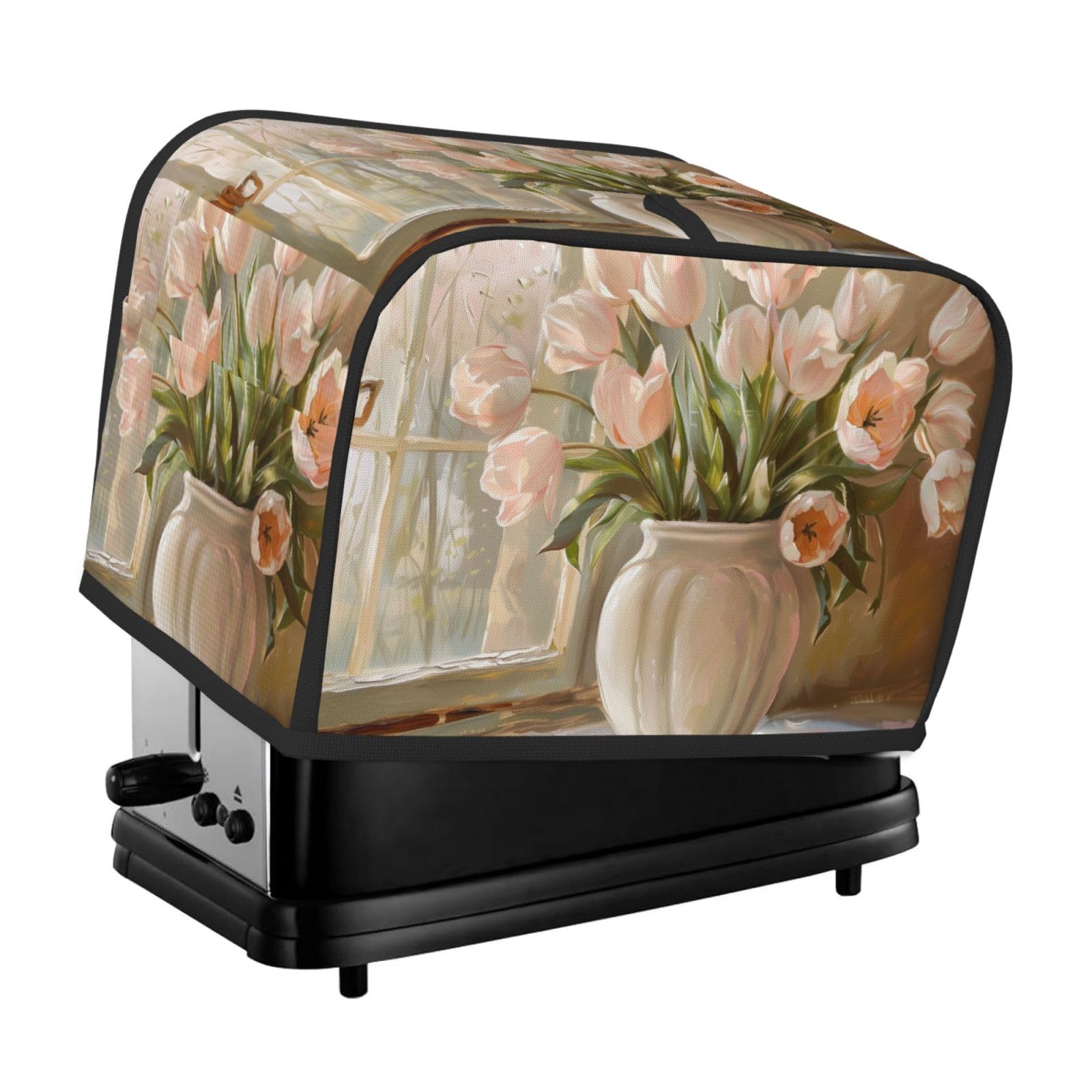Smazdfxx Color-2 Tulips Toaster Cover 2 Slice Toaster Covers Realistic Landscapes With Soft Bread Maker Cover Kitchen Small Appliance Covers Kitchen Accessories