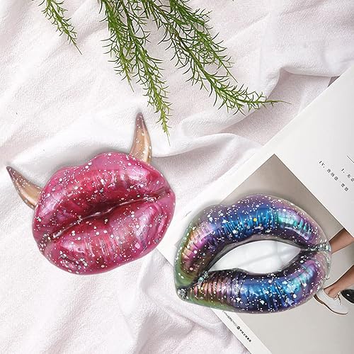 Miniatura 6 de 3 moldes de resina para labios 3D, moldes únicos de bruja, moldes de arte de resina, adornos de silicona UV epoxi para decoración de bricolaje