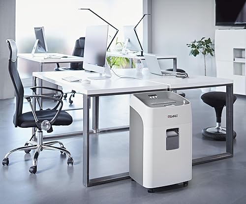 Vista 15 de Dahle ShredMATIC SM 90 Trituradora de papel de alimentación automática, corte cruzado, bandeja de alimentación de 90 hojas, ingeniería alemana