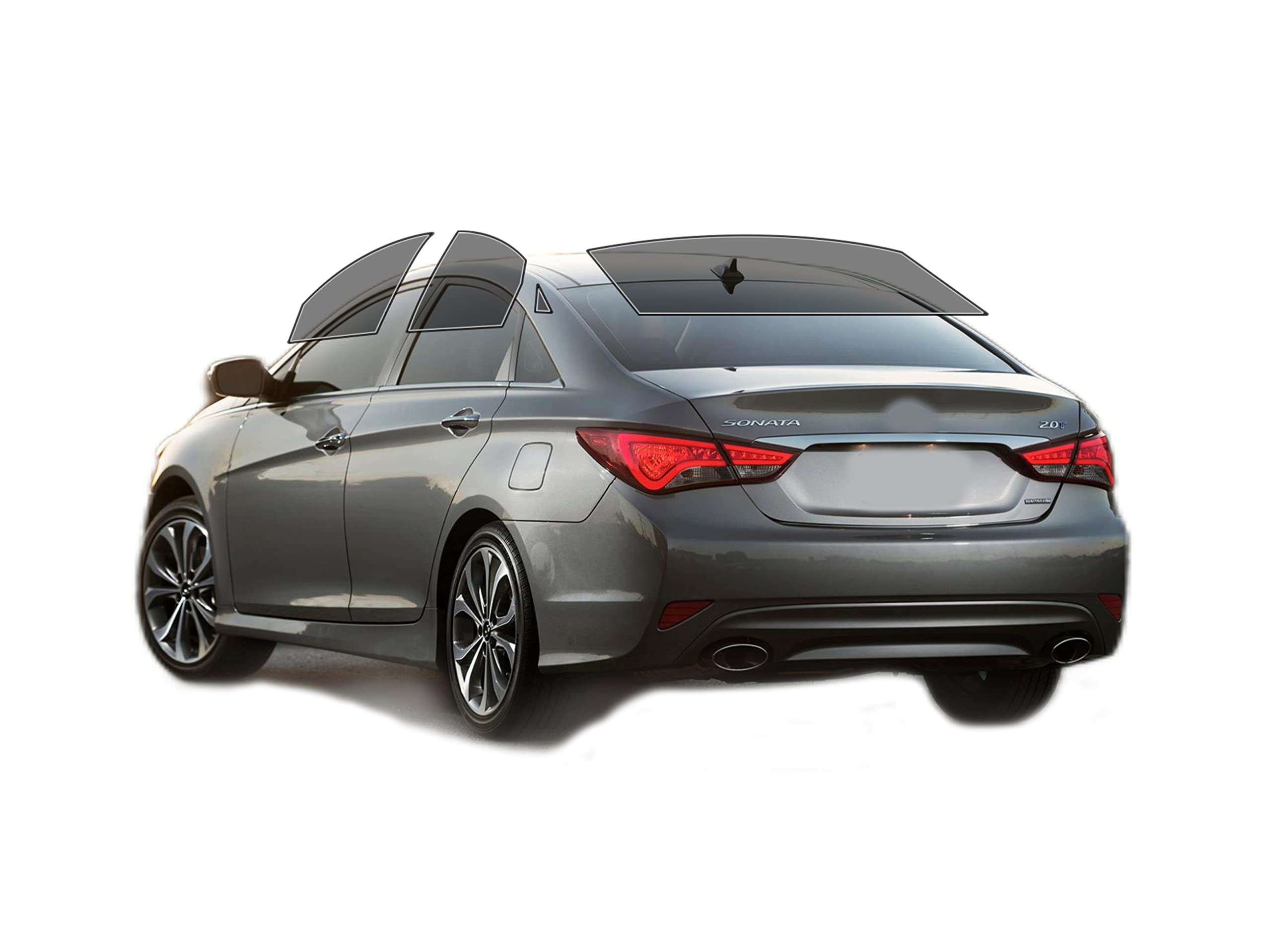 AUTOTEK Precut Windows Tint Film All Sides Cars Sun Blocking Protection Privacy Anti Shatter Glass 2 Ply Film Any Tint Shade kit for Hyundai Sonata 2011-2014