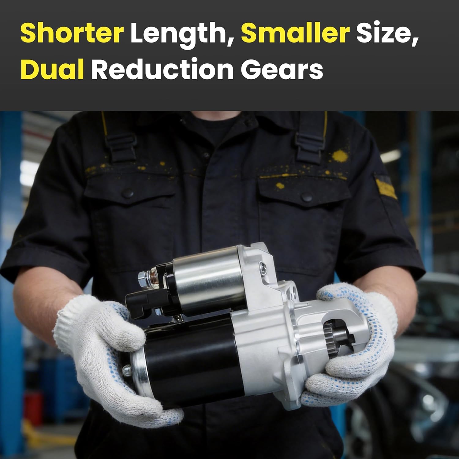 Starter Replacement New for Chevy Traverse 09-17, GMC Acadia 07-16, Buick Enclave Lacrosse, Cadillac SRX XTS STS, Impala 12-20, Pontiac Saturn Suzuki 3.0L 3.6L V6, 17986N 12588493 M000T35871 SMT0307